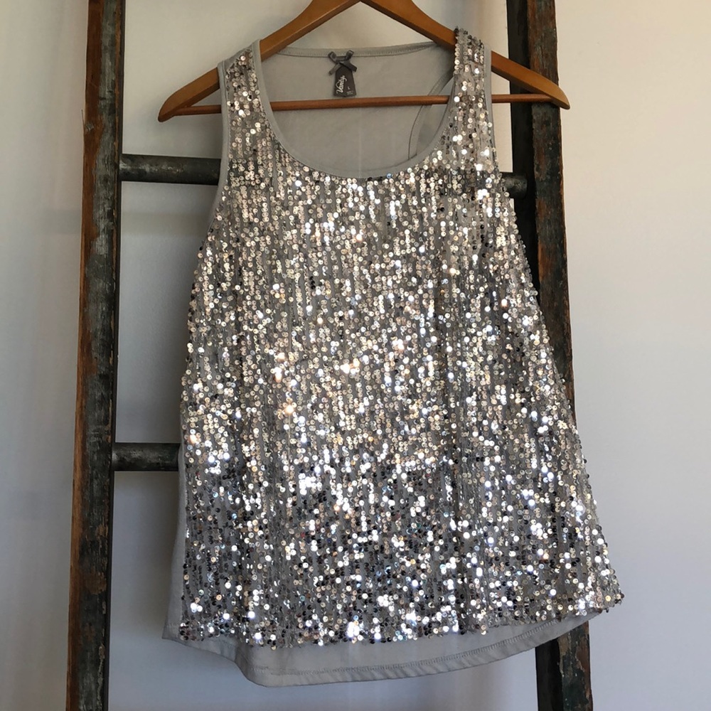 Silver sequins tank